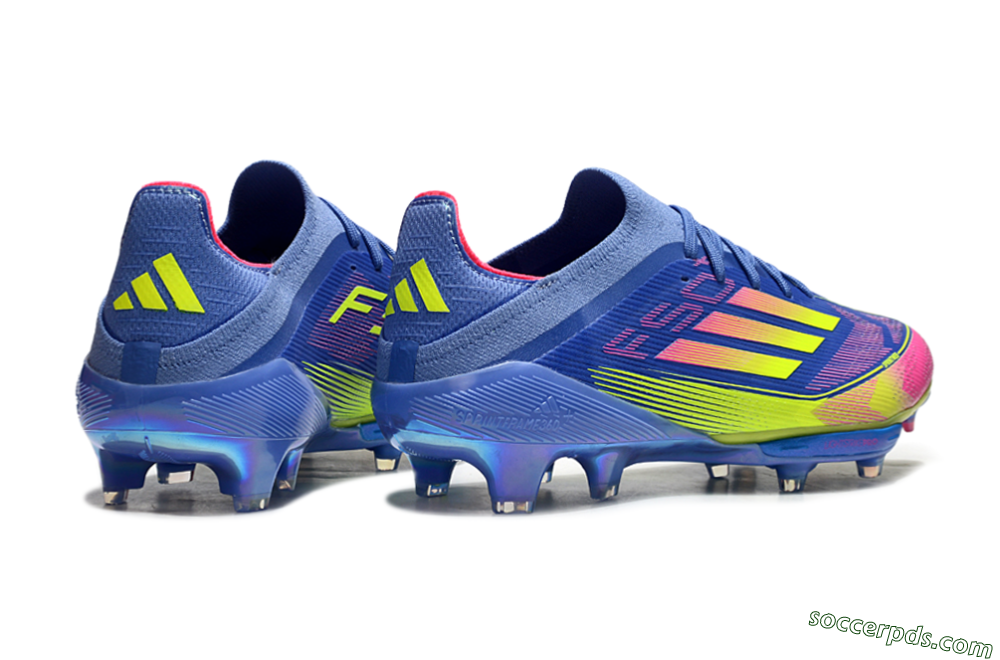 Adidas F50+ Elite Lightstrike Pro FG Low-Tops Football Boots - Blue/Yellow/Pink 6