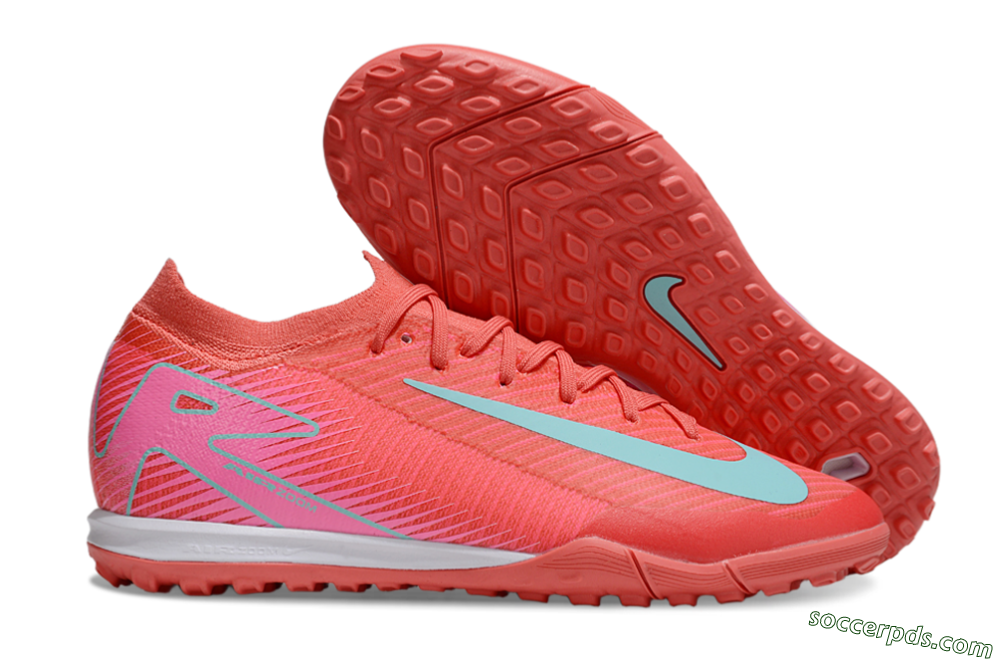 Nike Air Zoom Mercurial Vapor 16 Elite TF Low-Tops Football Shoes - Red/Jade/Pink 1