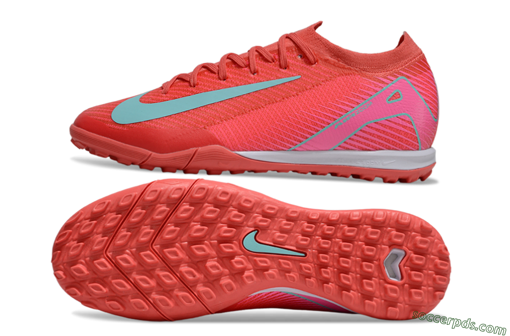 Nike Air Zoom Mercurial Vapor 16 Elite TF Low-Tops Football Shoes - Red/Jade/Pink 0