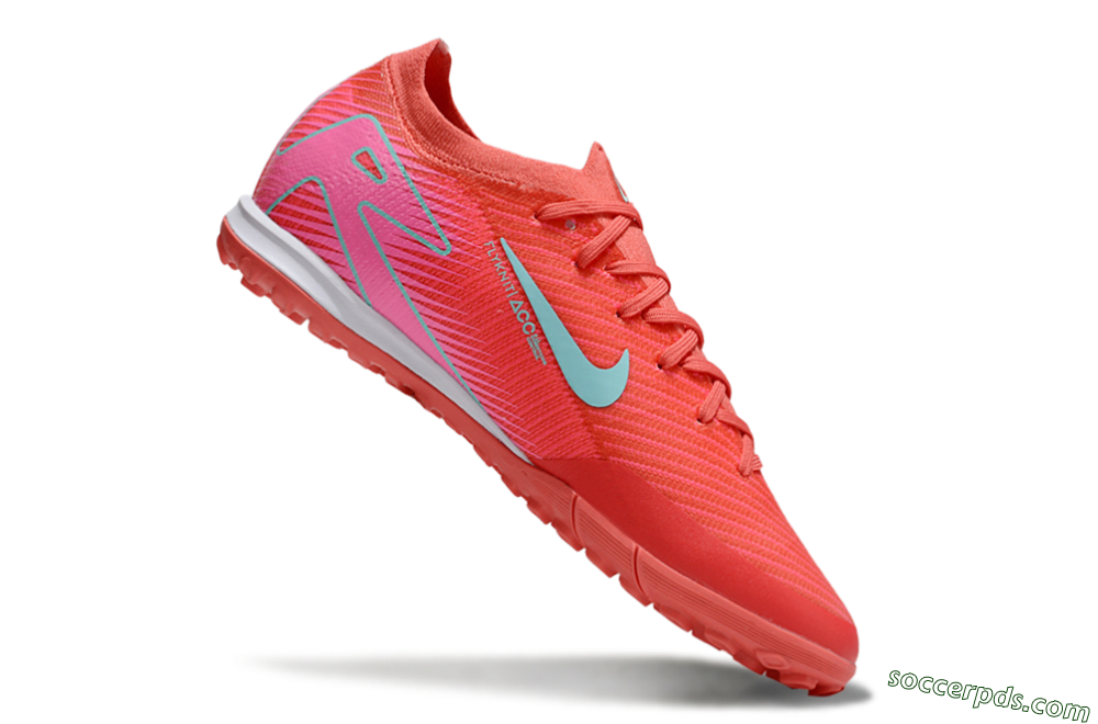 Nike Air Zoom Mercurial Vapor 16 Elite TF Low-Tops Football Shoes - Red/Jade/Pink 4