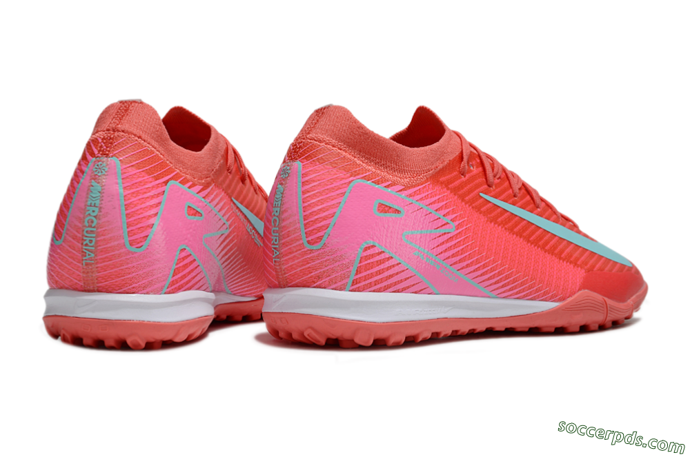 Nike Air Zoom Mercurial Vapor 16 Elite TF Low-Tops Football Shoes - Red/Jade/Pink 6