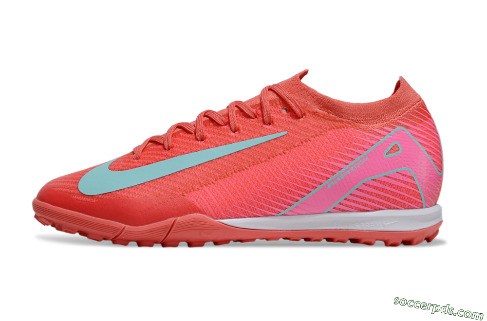 Nike Air Zoom Mercurial Vapor 16 Elite TF Low-Tops Football Shoes - Red/Jade/Pink 2