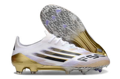 Adidas F50 Elite FG Low-Tops Football Boots - White/Black/Gold