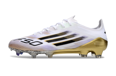 Adidas F50 Elite FG Low-Tops Football Boots - White/Black/Gold