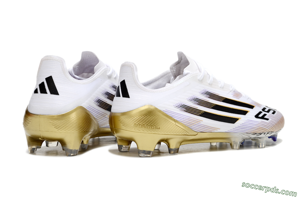 Adidas F50 Elite FG Low-Tops Football Boots - White/Black/Gold 6