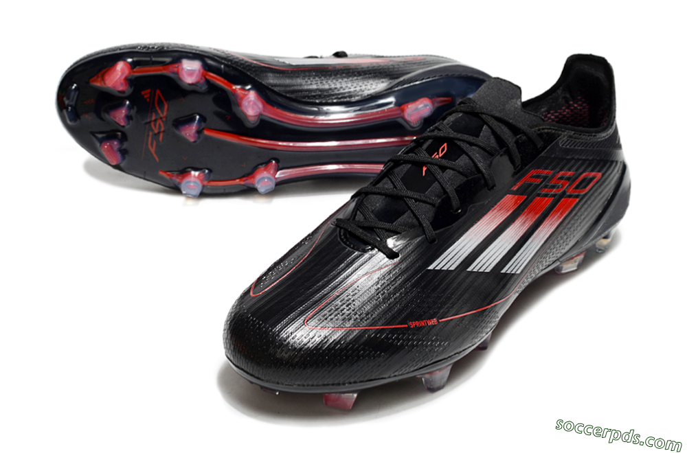 Adidas F50 Elite FG Low-Tops Football Boots - Black/Silver/Red 3
