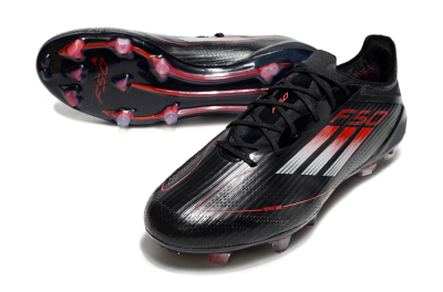 Adidas F50 Elite FG Low-Tops Football Boots - Black/Silver/Red
