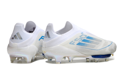 Adidas F50+ Elite Lightstrike Pro FG Low-Tops Football Boots - Beige/White/Blue
