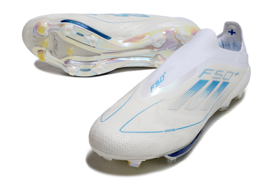 Adidas F50+ Elite Lightstrike Pro FG Low-Tops Football Boots - Beige/White/Blue