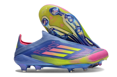 Adidas F50+ Elite Lightstrike Pro FG Low-Tops Football Boots - Blue/Yellow/Pink