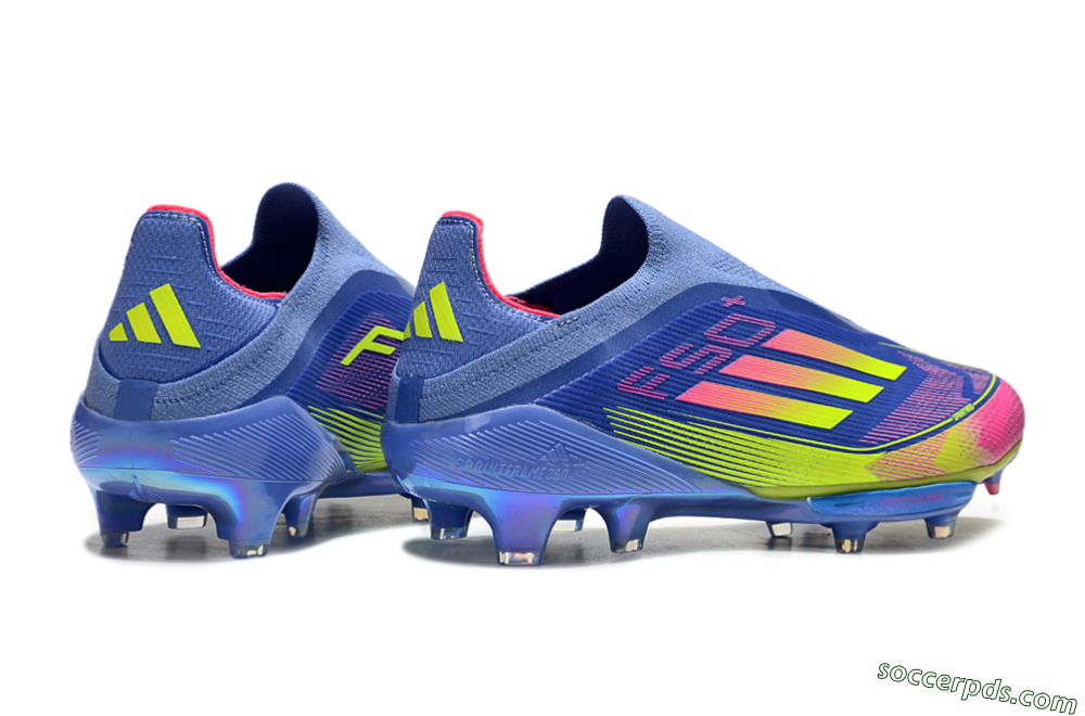 Adidas F50+ Elite Lightstrike Pro FG Low-Tops Football Boots - Blue/Yellow/Pink 6
