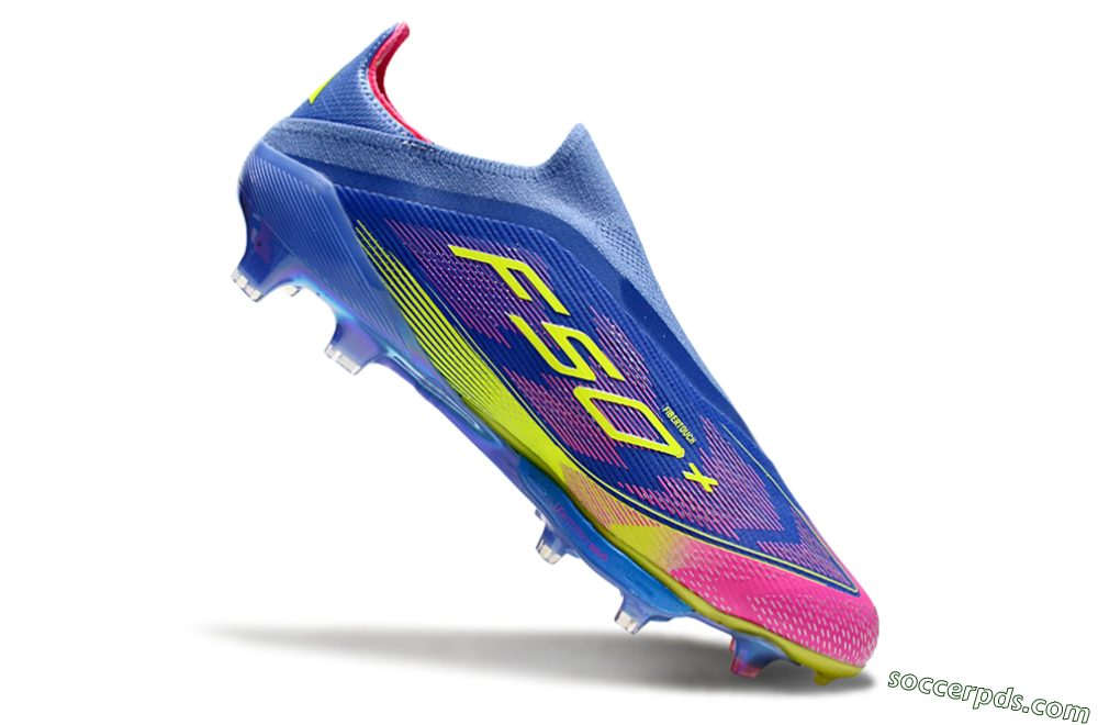 Adidas F50+ Elite Lightstrike Pro FG Low-Tops Football Boots - Blue/Yellow/Pink 4