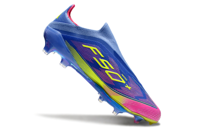 Adidas F50+ Elite Lightstrike Pro FG Low-Tops Football Boots - Blue/Yellow/Pink