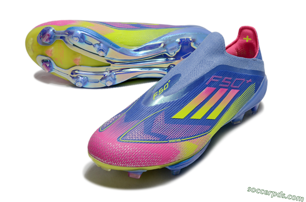 Adidas F50+ Elite Lightstrike Pro FG Low-Tops Football Boots - Blue/Yellow/Pink 3