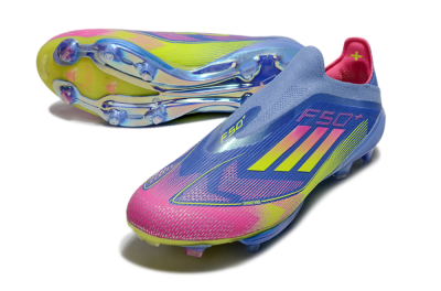 Adidas F50+ Elite Lightstrike Pro FG Low-Tops Football Boots - Blue/Yellow/Pink