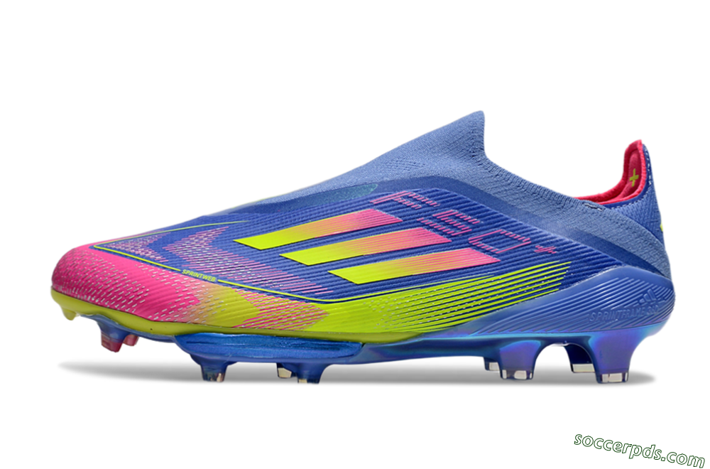 Adidas F50+ Elite Lightstrike Pro FG Low-Tops Football Boots - Blue/Yellow/Pink 2