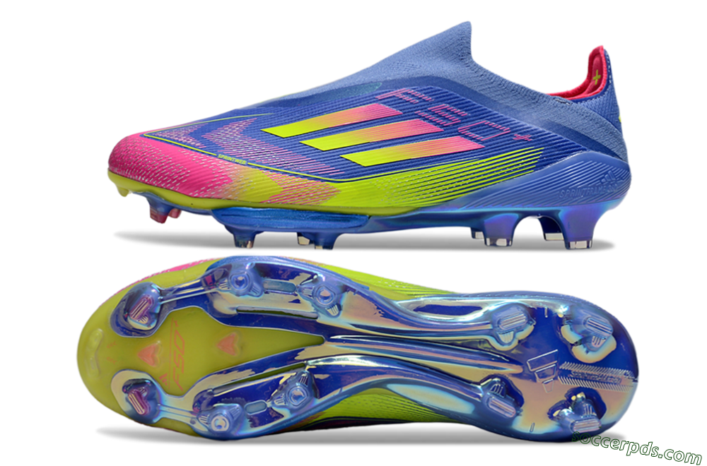 Adidas F50+ Elite Lightstrike Pro FG Low-Tops Football Boots - Blue/Yellow/Pink 0