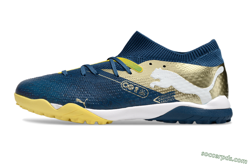 Puma Future 7 Ultimate TF Low-Tops Football Shoes - Blue/White/Gold 2