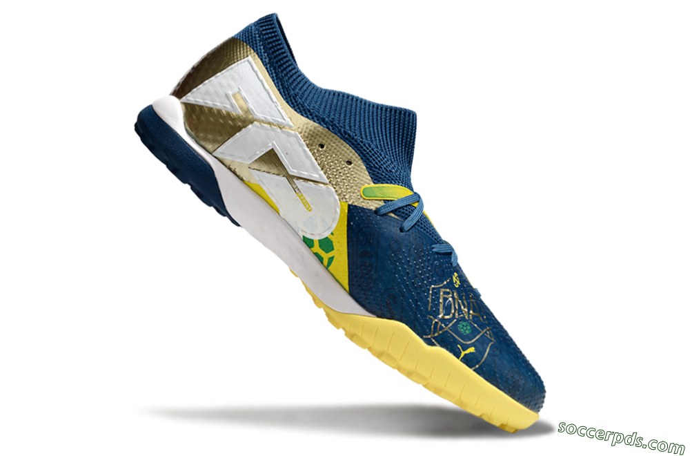 Puma Future 7 Ultimate TF Low-Tops Football Shoes - Blue/White/Gold 4