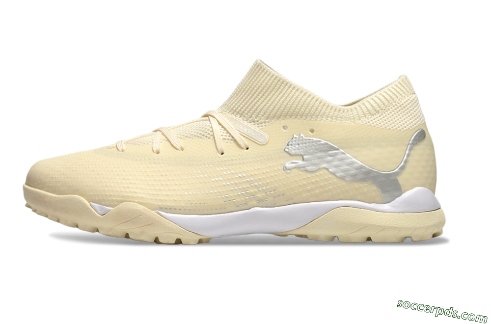 Puma Future 7 Ultimate TF Low-Tops Football Shoes - Beige/Silver/White 2