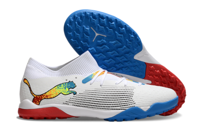 Puma Future 7 Ultimate TF Low-Tops Football Shoes - White/Yellow/Red/Blue