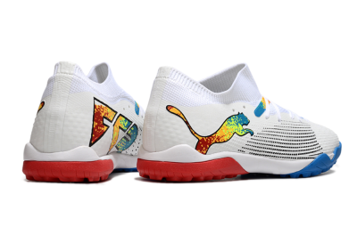 Puma Future 7 Ultimate TF Low-Tops Football Shoes - White/Yellow/Red/Blue
