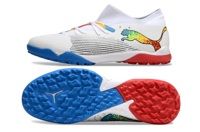 Puma Future 7 Ultimate TF Low-Tops Football Shoes - White/Yellow/Red/Blue