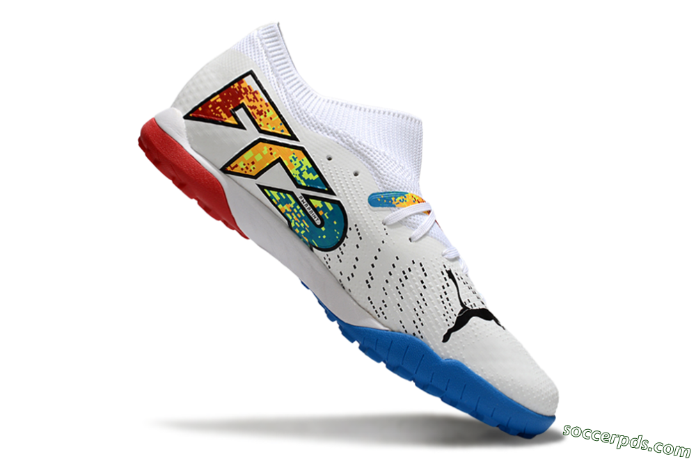 Puma Future 7 Ultimate TF Low-Tops Football Shoes - White/Yellow/Red/Blue 4