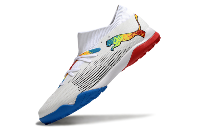 Puma Future 7 Ultimate TF Low-Tops Football Shoes - White/Yellow/Red/Blue