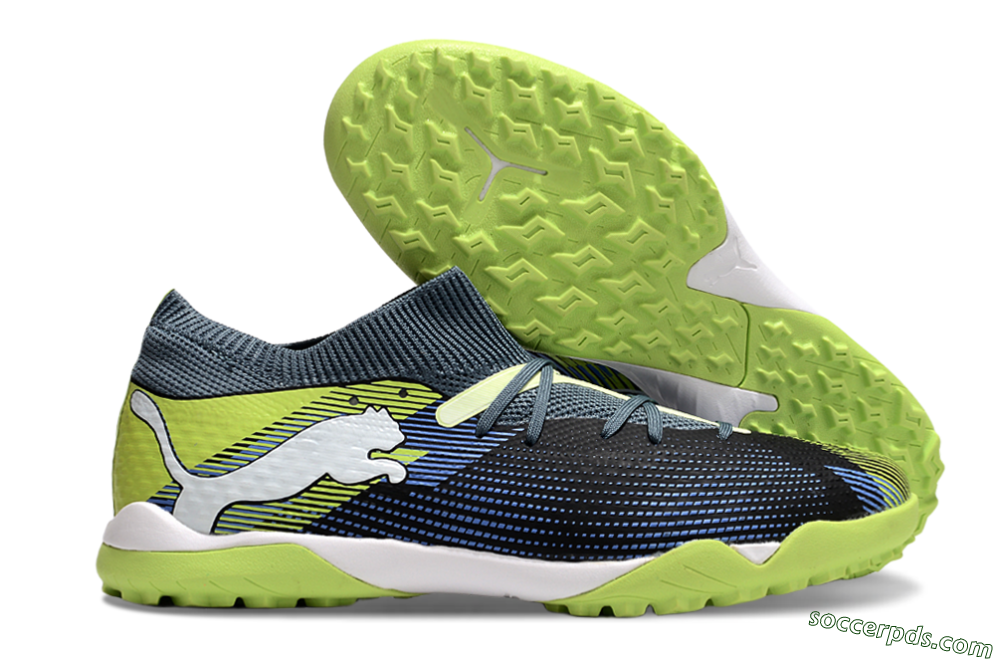Puma Future 7 Ultimate TF Low-Tops Football Shoes - Black/Blue/Yellow 1
