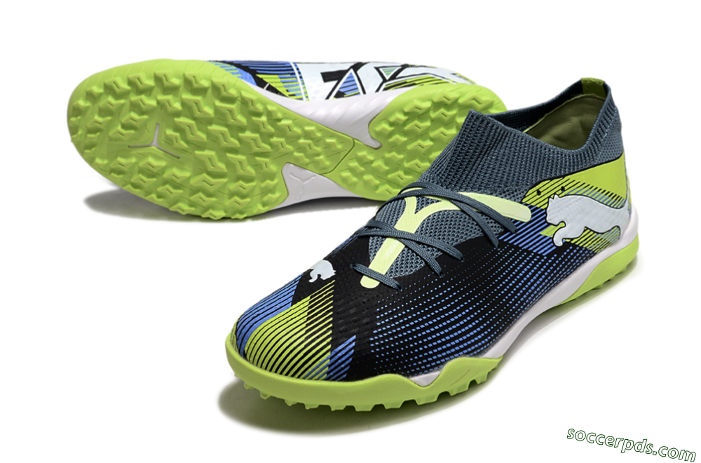 Puma Future 7 Ultimate TF Low-Tops Football Shoes - Black/Blue/Yellow 3