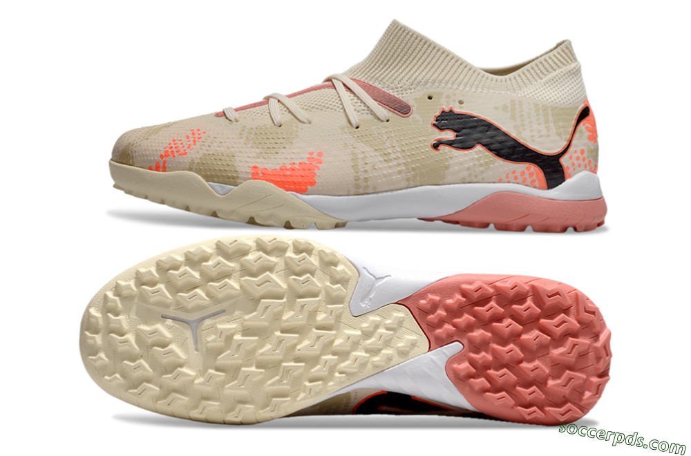 Puma Future 7 Ultimate TF Low-Tops Football Shoes - Beige/Black/Red 0