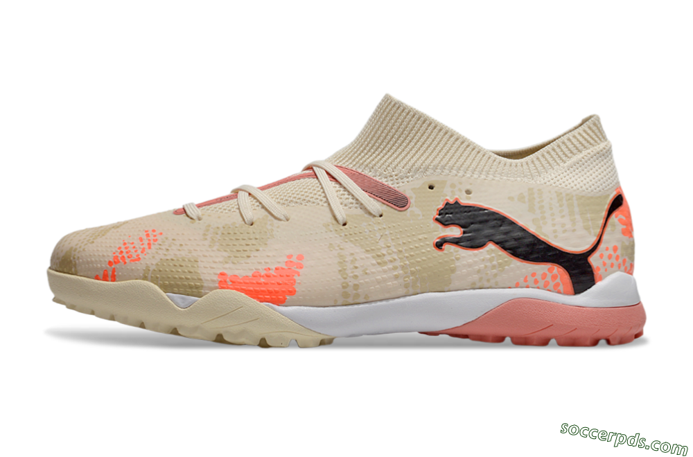 Puma Future 7 Ultimate TF Low-Tops Football Shoes - Beige/Black/Red 2