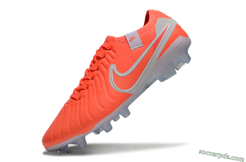 Nike Tiempo Legend 10 Elite FG Low-Tops Football Boots - Red/White 5
