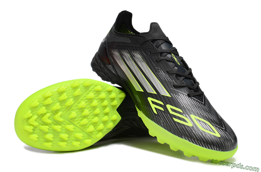 Adidas F50 Pro TF Low-Tops Football Shoes - Black/Yellow/Silver 3