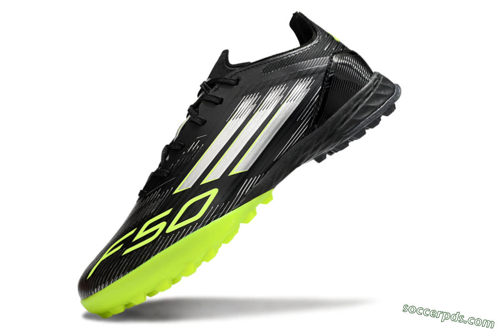 Adidas F50 Pro TF Low-Tops Football Shoes - Black/Yellow/Silver 5