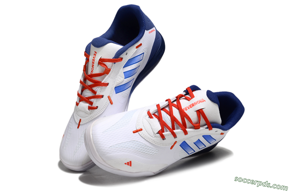 Adidas Fevernova IC Low-Tops Football Shoes - White/Blue/Red 3