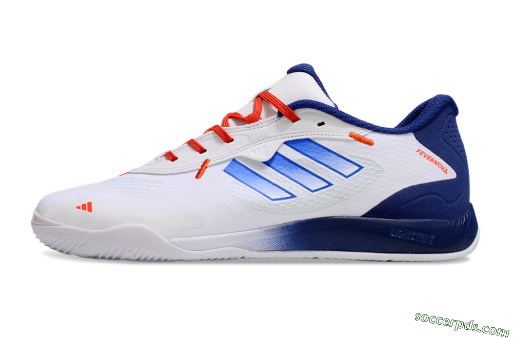 Adidas Fevernova IC Low-Tops Football Shoes - White/Blue/Red 2
