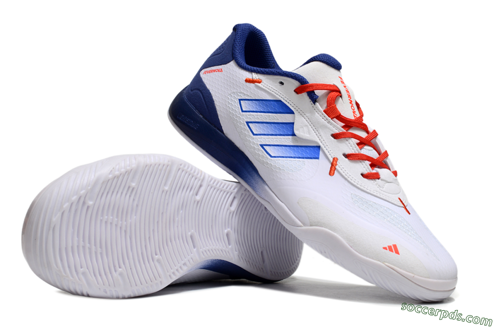 Adidas Fevernova IC Low-Tops Football Shoes - White/Blue/Red 0