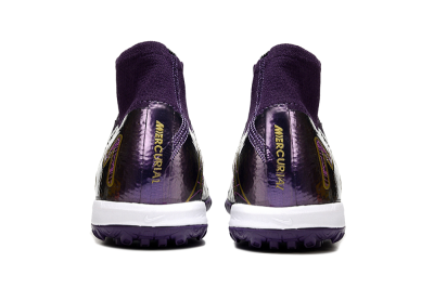 Nike Air Zoom Mercurial Superfly 10 Elite TF High-Tops Football Shoes - Purple/White/Gold