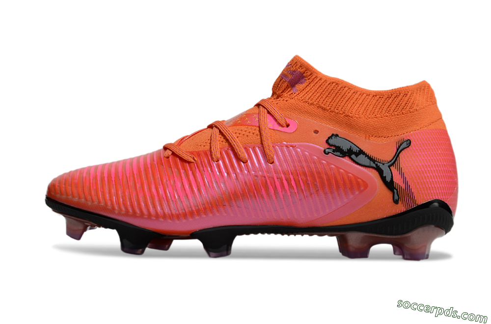 Puma Future 8 Ultimate FG Low-Tops Football Boots - Orange/Pink/Black 2
