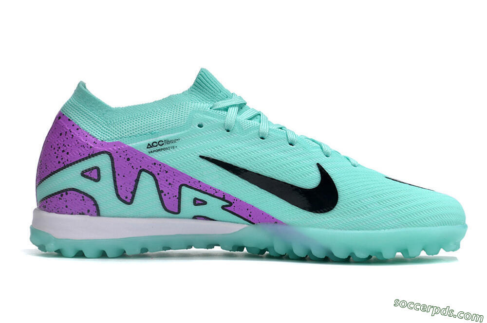 Nike Air Zoom Mercurial Vapor 16 Elite TF Low-Tops Football Shoes - Jade/Black/Purple 4
