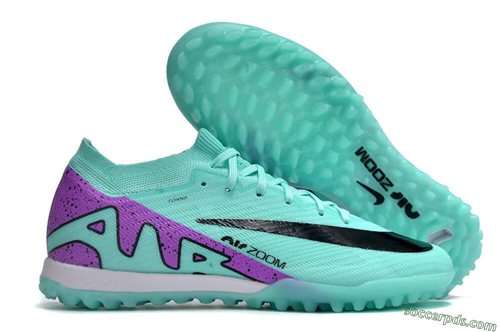Nike Air Zoom Mercurial Vapor 16 Elite TF Low-Tops Football Shoes - Jade/Black/Purple 1