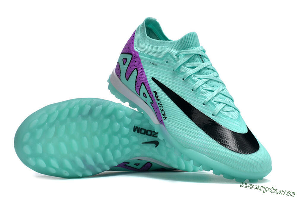 Nike Air Zoom Mercurial Vapor 16 Elite TF Low-Tops Football Shoes - Jade/Black/Purple 0