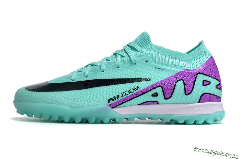 Nike Air Zoom Mercurial Vapor 16 Elite TF Low-Tops Football Shoes - Jade/Black/Purple 2