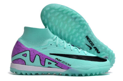 Nike Air Zoom Mercurial Superfly 10 Elite TF High-Tops Football Shoes - Jade/Black/Purple