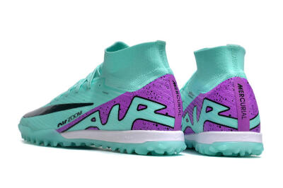 Nike Air Zoom Mercurial Superfly 10 Elite TF High-Tops Football Shoes - Jade/Black/Purple