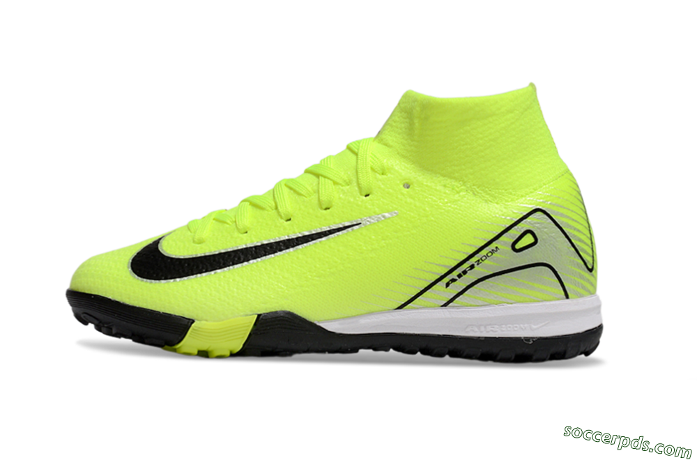 Nike Air Zoom Mercurial Superfly 10 Elite TF High-Tops Football Shoes - Yellow/Black/Silver 2