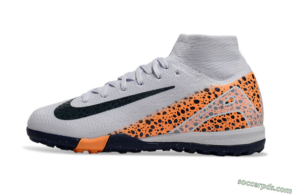 Nike Air Zoom Mercurial Superfly 10 Elite TF High-Tops Football Shoes - Grey/Black/Leopard 2