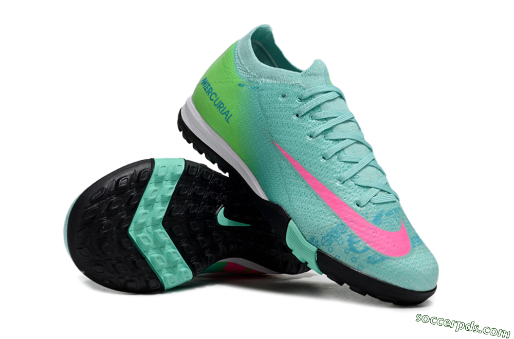 Nike Air Zoom Mercurial Vapor 16 Elite TF Low-Tops Football Shoes - Jade/Yellow/Pink 0